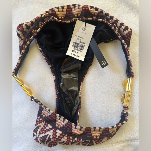 VIX Paula Hermanny BTM Full Bikini Bottom Geometric Sexy Bohemia Size Large NWT - Picture 4 of 8